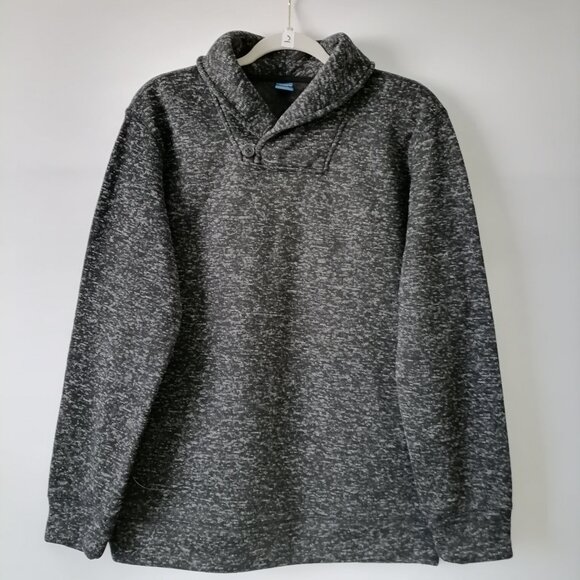 NWT Arizona Juniors Gray Speckled Shawl Collar Long Sleeve Sweater Size XLarge - Picture 1 of 6